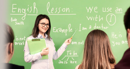 english teacher in classroom