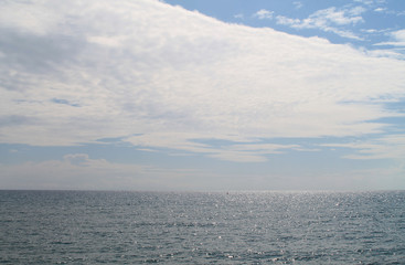Glittering sea and blue sky