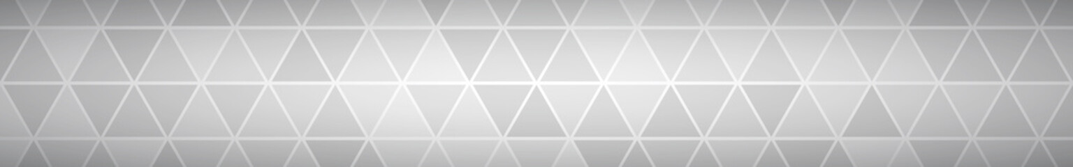Abstract banner of small triangles in white and gray colors
