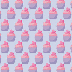 pattern delicious sweet cupcakes pastry