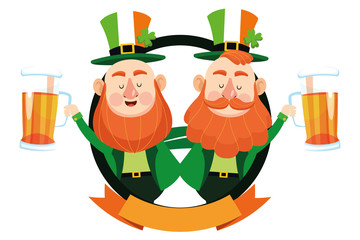 Saint patricks elf round emblem