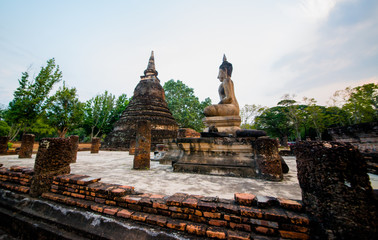 Fototapeta na wymiar Historical National Park in Sukhothai, Thailand