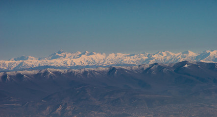 Fototapeta na wymiar Mount of Kazbek over Tbilisi