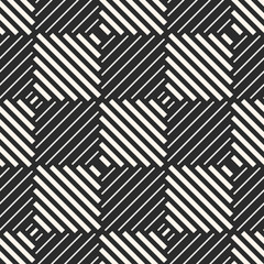 Checkered geometric seamless pattern with stripes, diagonal lines, squares