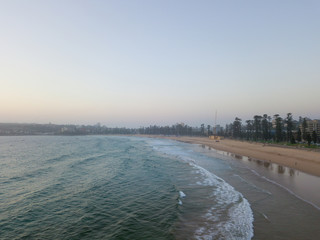 Coastline view of Queenscliff beach, Sydney in the morning.