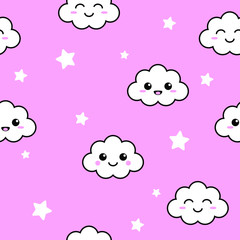 Seamless Pattern Cute Cloud