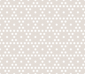 Vector hexagons geometric seamless pattern. Subtle beige and white background