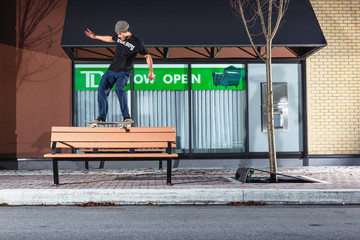 Skateboarder Grinding 5050