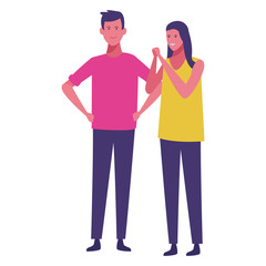 Fototapeta premium young couple cartoon
