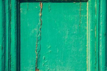 peeling green paint only door