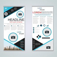Modern roll-up business banners vector template	
