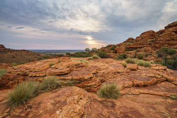 hiking kings canyon at sunset, watarrka national park, northern territory, australia 2