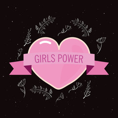 Fototapeta na wymiar girls power card