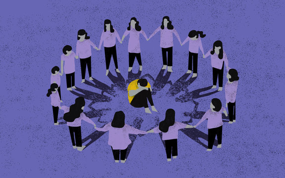 Bullying. Sad child on school. Concept illustration. Scene of bullying a child.