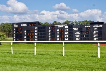 Race Track Tote Board on a Grassy field