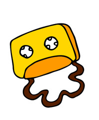 Simple illustration of an unrolled music cassette