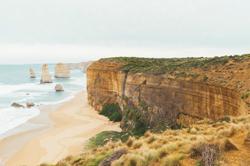 The twelve Apostles is the famous place in Great Ocean Road in Victoria, Australia.