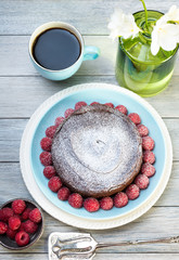 vegan chocolate and raspberry cake