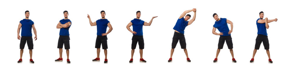 Muscular man isolated on the white