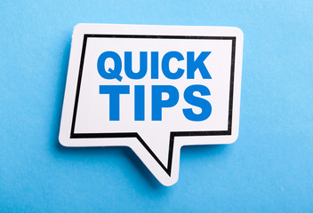 Quick Tips Speech Bubble Isolated On Blue