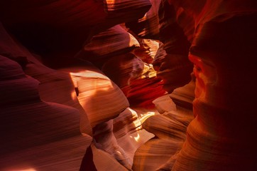 Antelope Slot Canyon in Paige Arizona close up on rock walls with Gradient Filter. 