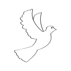 Outline of a pigeon. Vector illustration design