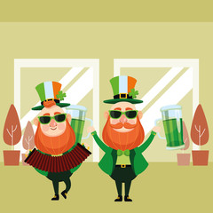 St patricks day elves cartoons