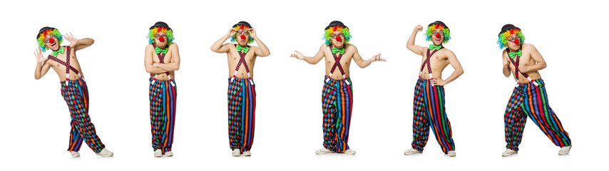 Funny clown isolated on the white background