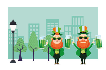 St patricks day elves cartoons