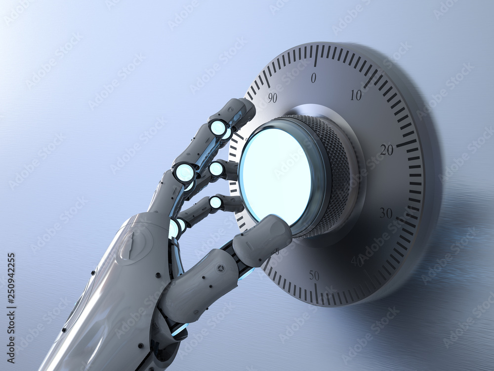 Poster robot open dial safe