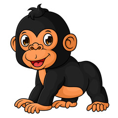 Cute baby gorilla cartoon © kancut