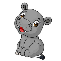 Cute baby hippo cartoon