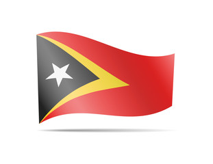 Waving East Timor flag in the wind. Flag on white background vector illustration