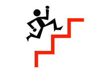 Running Man advancing and going up Stairs