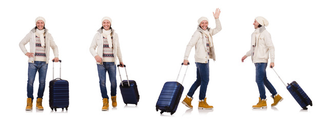 Obraz premium Man preparing for winter vacation