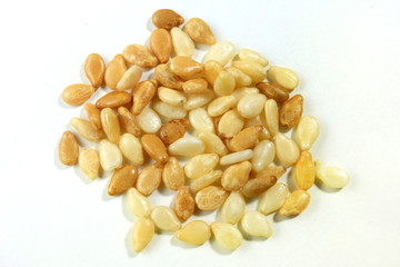 Sesame seeds isolated on white background, top view