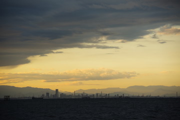 Naklejka premium 夕焼けの江川海岸