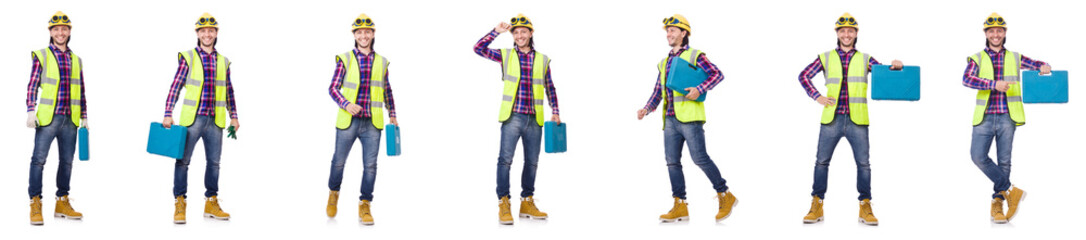 Industrial worker isolated on white 