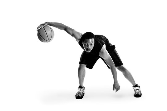 Basketball player dribbling 