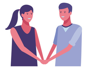Obraz premium young couple cartoon