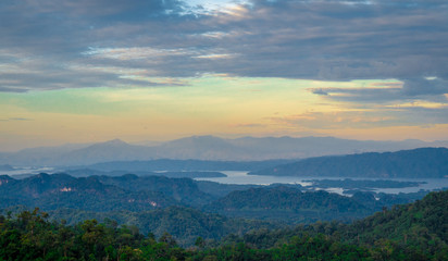 Obraz na płótnie Canvas Sunrise scenery on the mountain at Khao Chang Phueak Karnchanaburi