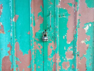 old rusty door with lock