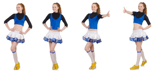 Cheerleader isolated on the white background