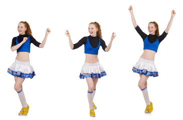 Obraz premium Cheerleader isolated on the white background