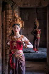 Obraz premium Absara portrait in Phanomrung Historical Park, the ancient castle in Burirum, Thailand