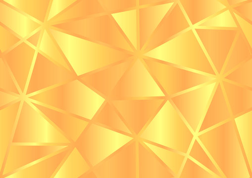 Abstract seamless poligon pattern. Gold mosaic background.