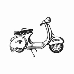 Scooter Vintage Illustration. Vector Eps 08.