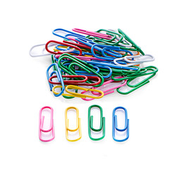Paper clips isolated on white background