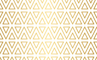 Seamless triangle pattern in gold and white