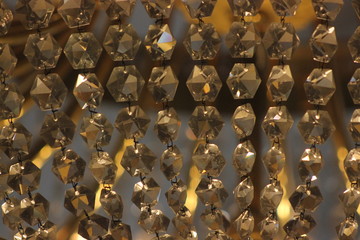 Chandelier Crystals Closeup